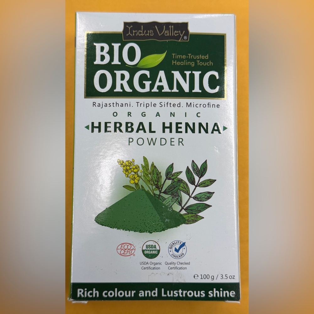 Indus Valley Bio Organic Natural Herbal Henna Powder, Mehandi for Hair Colour